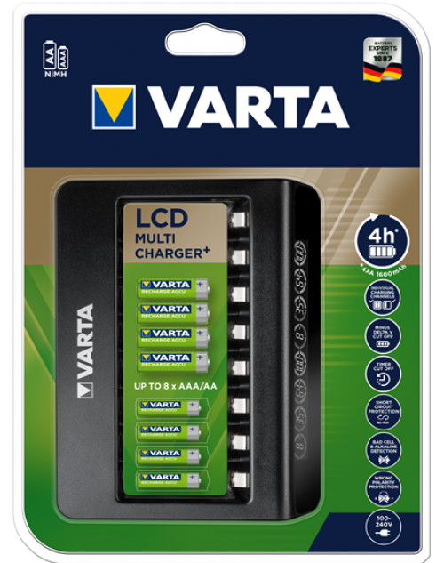Varta incarcator pentru acumulatori AA si AAA Ni-Mh cu 8 canale LCD Multi Charger cod 57681 